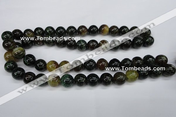 CAG4835 15 inches 14mm round dragon veins agate beads wholesale