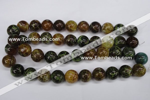 CAG4836 15 inches 16mm round dragon veins agate beads wholesale