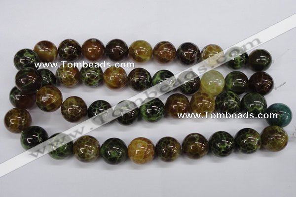 CAG4837 15 inches 18mm round dragon veins agate beads wholesale