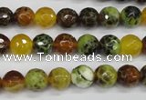 CAG4842 15 inches 8mm faceted round dragon veins agate beads