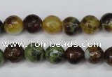 CAG4843 15 inches 10mm faceted round dragon veins agate beads