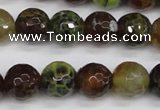 CAG4844 15 inches 12mm faceted round dragon veins agate beads