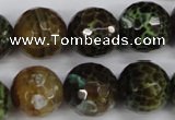 CAG4846 15 inches 16mm faceted round dragon veins agate beads