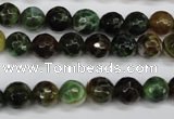 CAG4852 15 inches 8mm faceted round dragon veins agate beads