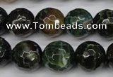 CAG4856 15 inches 16mm faceted round dragon veins agate beads