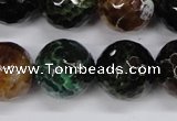 CAG4857 15 inches 18mm faceted round dragon veins agate beads