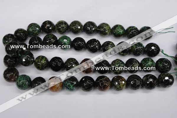 CAG4857 15 inches 18mm faceted round dragon veins agate beads