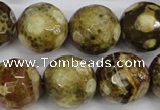 CAG4867 15 inches 18mm faceted round dragon veins agate beads