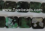 CAG4871 15 inches 14*14mm faceted square fire crackle agate beads