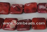 CAG4872 15 inches 14*14mm faceted square fire crackle agate beads