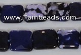 CAG4873 15 inches 14*14mm faceted square fire crackle agate beads