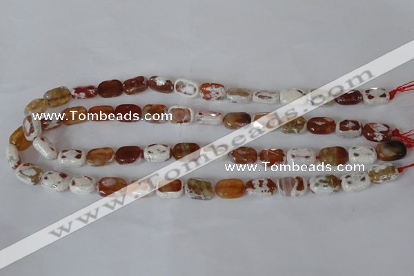 CAG4879 15 inches 10*14mm faceted rectangle fire crackle agate beads