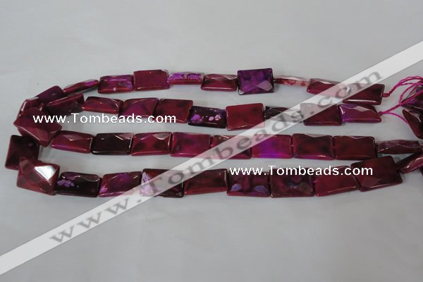 CAG4880 15 inches 13*18mm faceted rectangle fire crackle agate beads