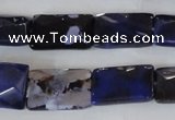 CAG4881 15 inches 13*18mm faceted rectangle fire crackle agate beads