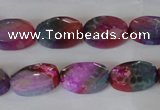 CAG4894 15 inches 10*14mm faceted oval fire crackle agate beads