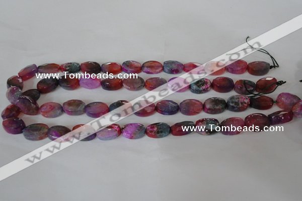 CAG4894 15 inches 10*14mm faceted oval fire crackle agate beads