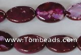 CAG4895 15 inches 13*18mm faceted oval fire crackle agate beads