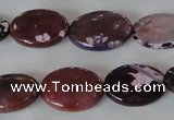 CAG4896 15 inches 13*18mm faceted oval fire crackle agate beads