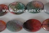 CAG4897 15 inches 13*18mm faceted oval fire crackle agate beads