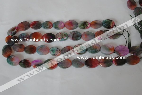 CAG4897 15 inches 13*18mm faceted oval fire crackle agate beads