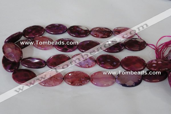 CAG4899 15 inches 20*30mm faceted oval fire crackle agate beads