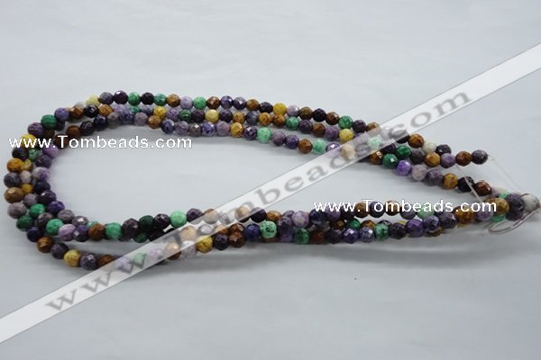 CAG4900 15.5 inches 6mm faceted round dyed white agate beads