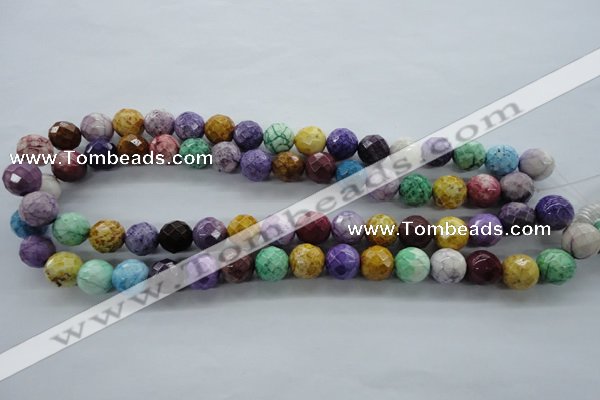 CAG4903 15.5 inches 12mm faceted round dyed white agate beads