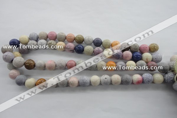 CAG4925 15.5 inches 12mm round dyed white agate beads