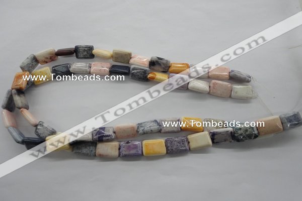 CAG4927 15.5 inches 10*14mm rectangle dyed white agate beads