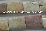 CAG4928 15.5 inches 16*20mm rectangle dyed white agate beads