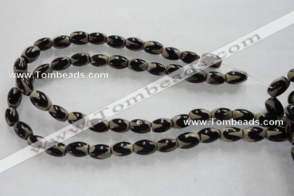 CAG5084 15.5 inches 8*12mm drum tibetan agate beads wholesale