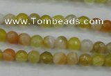 CAG5101 15.5 inches 6mm faceted round line agate beads wholesale