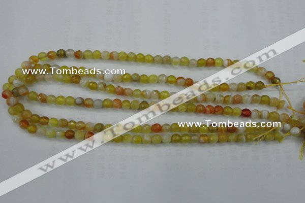 CAG5101 15.5 inches 6mm faceted round line agate beads wholesale