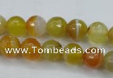 CAG5102 15.5 inches 8mm faceted round line agate beads wholesale