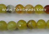 CAG5103 15.5 inches 10mm faceted round line agate beads wholesale