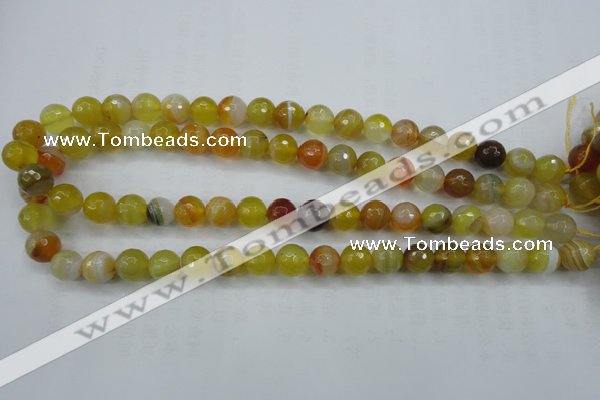 CAG5103 15.5 inches 10mm faceted round line agate beads wholesale