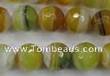 CAG5105 15.5 inches 14mm faceted round line agate beads wholesale