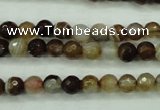 CAG5106 15.5 inches 6mm faceted round line agate beads wholesale