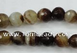 CAG5107 15.5 inches 8mm faceted round line agate beads wholesale