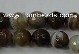CAG5109 15.5 inches 12mm faceted round line agate beads wholesale