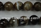 CAG5110 15.5 inches 14mm faceted round line agate beads wholesale