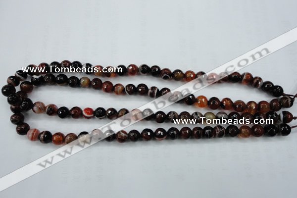 CAG5111 15.5 inches 6mm faceted round line agate beads wholesale