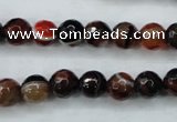 CAG5112 15.5 inches 8mm faceted round line agate beads wholesale