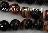 CAG5114 15.5 inches 12mm faceted round line agate beads wholesale