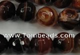 CAG5115 15.5 inches 14mm faceted round line agate beads wholesale