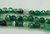 CAG5120 15.5 inches 4mm faceted round line agate beads wholesale