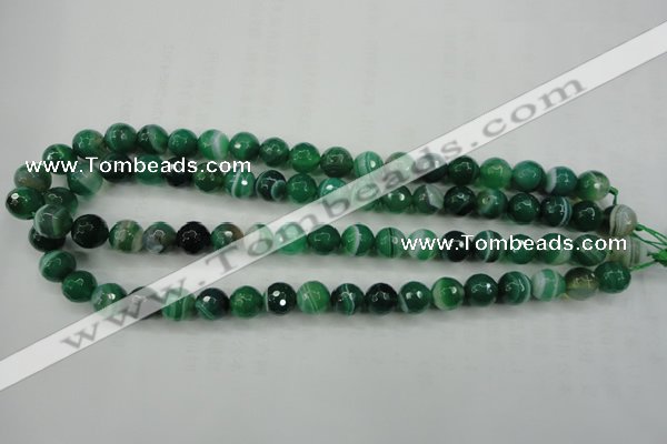 CAG5122 15.5 inches 8mm faceted round line agate beads wholesale