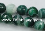 CAG5124 15.5 inches 12mm faceted round line agate beads wholesale