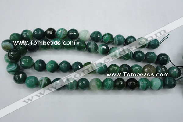 CAG5125 15.5 inches 14mm faceted round line agate beads wholesale