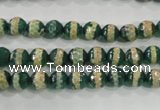 CAG5136 15 inches 6mm faceted round tibetan agate beads wholesale